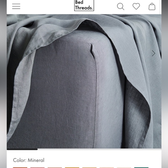 Bed Threads French Flax Linen Full Size Fitted sheet in Mineral NWOT - Picture 3 of 5